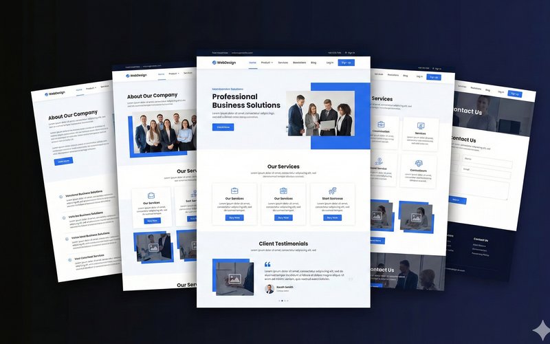 Multi-page business website layouts