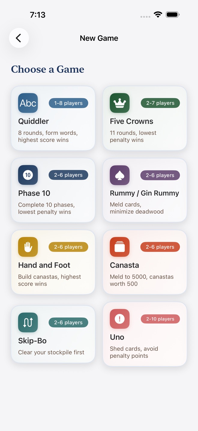 DeckScore — Card Game Score Tracker